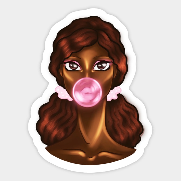 Black Girl Bubble Gum Melanin Poppin Sticker by Ebony Rose 